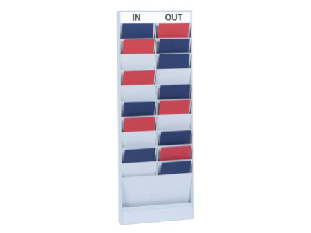 PAPERFLOW Planificateur de bureau mural, 20 casiers, gris