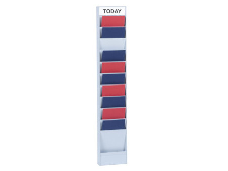 PAPERFLOW Planificateur de bureau mural, 10 casiers, gris
