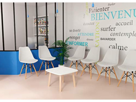 PAPERFLOW Table d'appoint WOODY, en bois massif, blanc