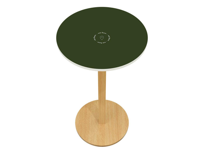PAPERFLOW Table haute Woody, diam. 600 mm, vert/hêtre