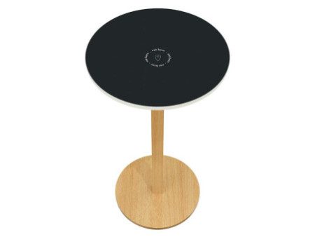 PAPERFLOW Table haute Woody, diam. 600 mm, anthracite/hêtre
