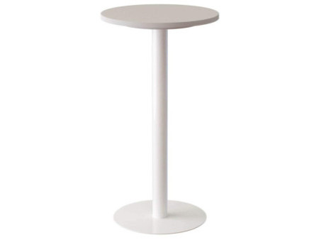PAPERFLOW Table haute easyDesk, diam. 600 mm, blanc / blanc