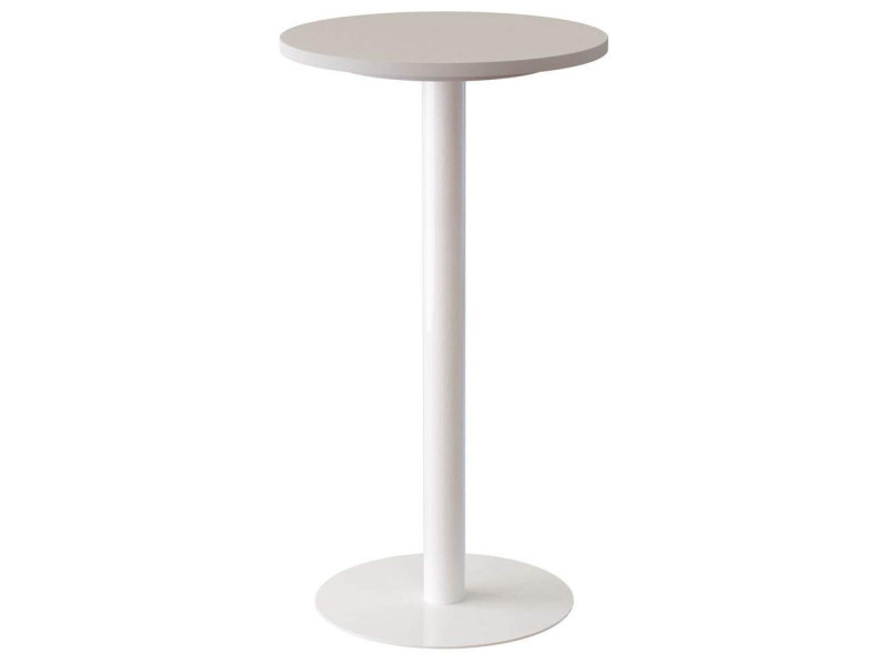 PAPERFLOW Table haute easyDesk, diam. 600 mm, blanc / blanc