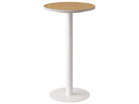 PAPERFLOW Table haute easyDesk, diam. 600 mm, hêtre / blanc