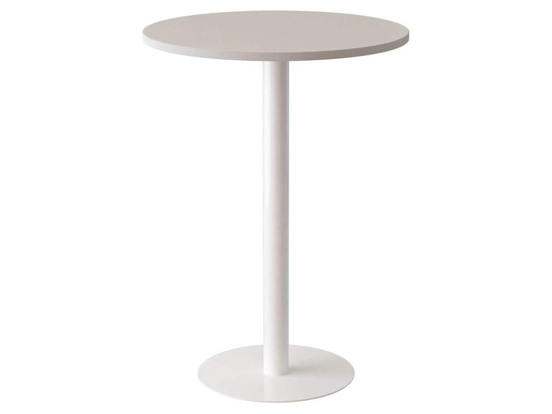 PAPERFLOW Table haute easyDesk, diam. 800 mm, blanc / blanc