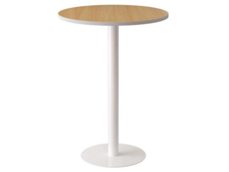 PAPERFLOW Table haute easyDesk, diam. 800 mm, hêtre / blanc