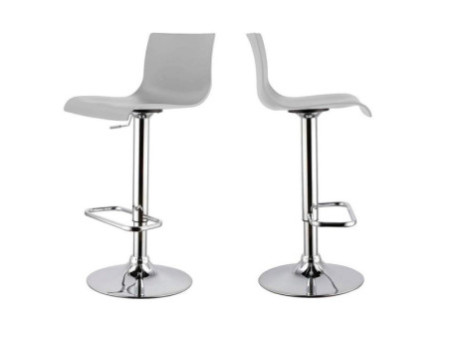 PAPERFLOW Chaise de bar 'SACRAMENTO', ensemble de 2, gris