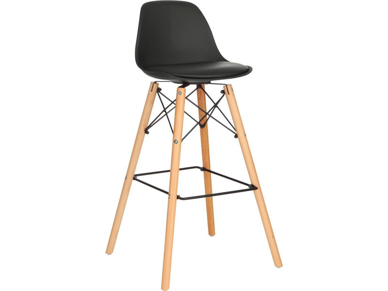 PAPERFLOW Chaise de bar 'STELLWOOD', ensemble de 2, noir