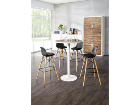 PAPERFLOW Chaise de bar 'STELLWOOD', ensemble de 2, noir