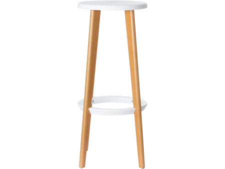 PAPERFLOW Tabouret de bar 'WOODY', set de 2, blanc
