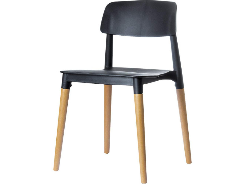 PAPERFLOW Chaise visiteur 'GLAMWOOD', set de 2, noir