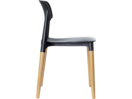 PAPERFLOW Chaise visiteur 'GLAMWOOD', set de 2, noir