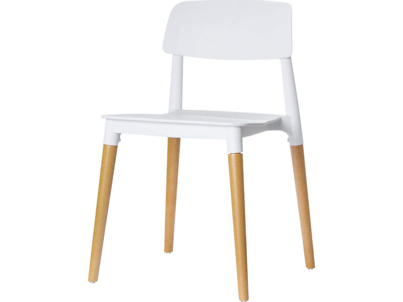 PAPERFLOW Chaise visiteur 'GLAMWOOD', ensemble de 2, blanc