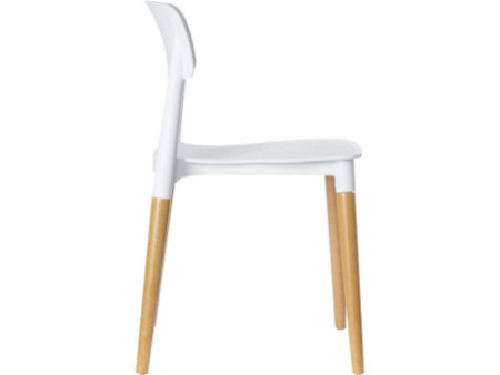 PAPERFLOW Chaise visiteur 'GLAMWOOD', ensemble de 2, blanc