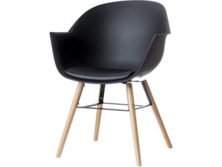 PAPERFLOW Chaise visiteur 'WISEMAN', ensemble de 2, noir