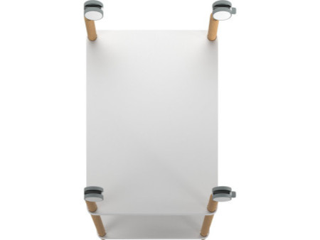 PAPERFLOW Chariot de bureau, 2 étagères, blanc / hêtre