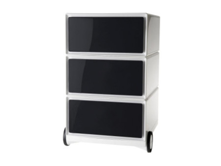PAPERFLOW Caisson mobile 'easyBox', 3 tiroirs, blanc / noir