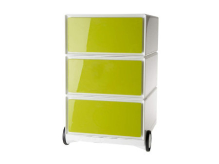 PAPERFLOW Caisson mobile 'easyBox', 3 tiroirs, blanc / vert