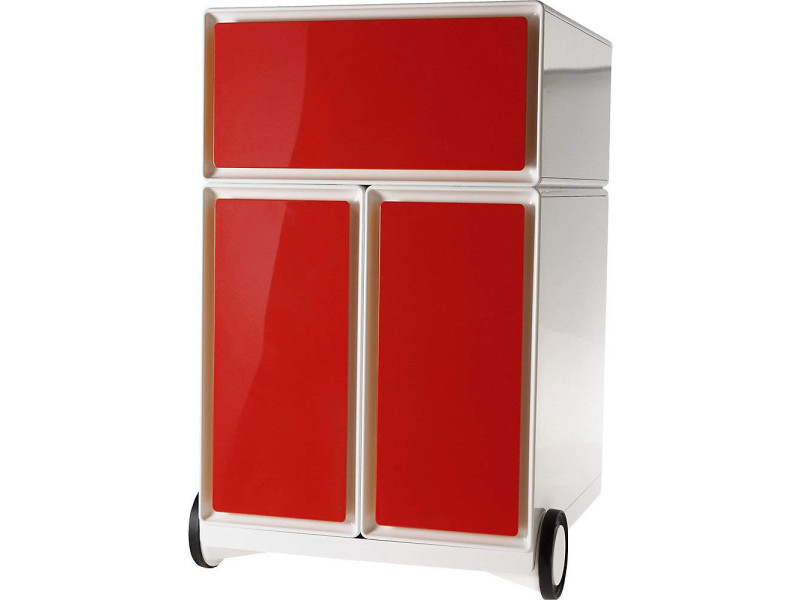 PAPERFLOW Caisson mobile 'easyBox', 1 tiroir, blanc / rouge