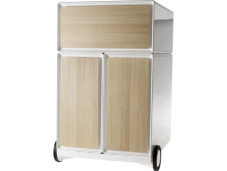 PAPERFLOW Caisson mobile 'easyBox', 1 tiroir, blanc / hêtre