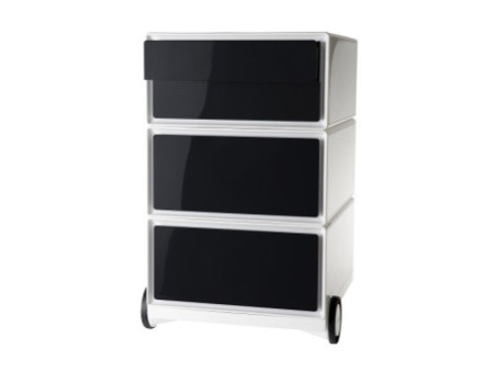 PAPERFLOW Caisson mobile 'easyBox', 4 tiroirs, blanc / noir