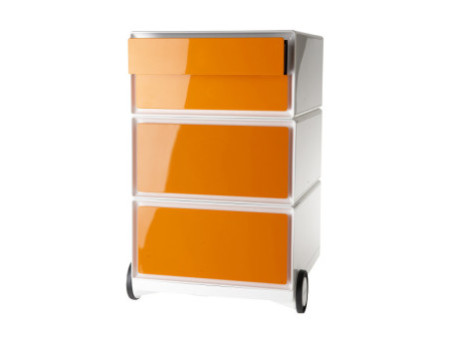 PAPERFLOW Caisson mobile 'easyBox', 4 tiroirs, blanc/orange