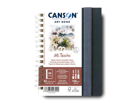 CANSON Carnet de croquis ART BOOK Mi-Teintes, A5, blanc