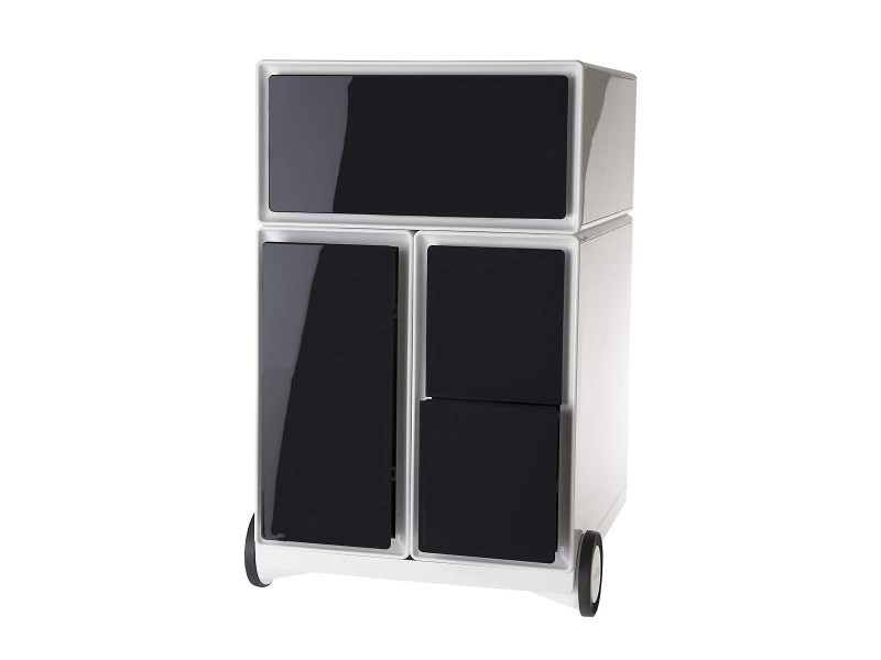 PAPERFLOW Caisson mobile 'easyBox', 1 tiroir, blanc / noir