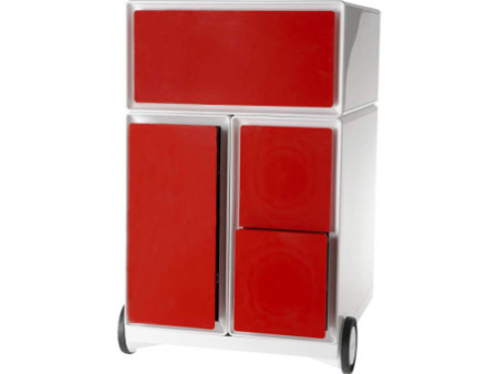 PAPERFLOW Caisson mobile 'easyBox', 1 tiroir, blanc / rouge