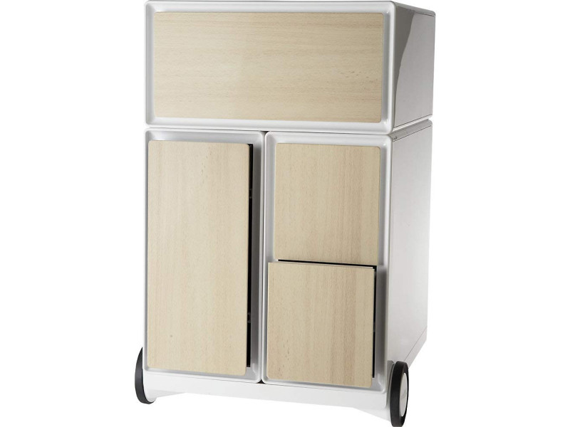 PAPERFLOW Caisson mobile 'easyBox', 1 tiroir, blanc/hêtre