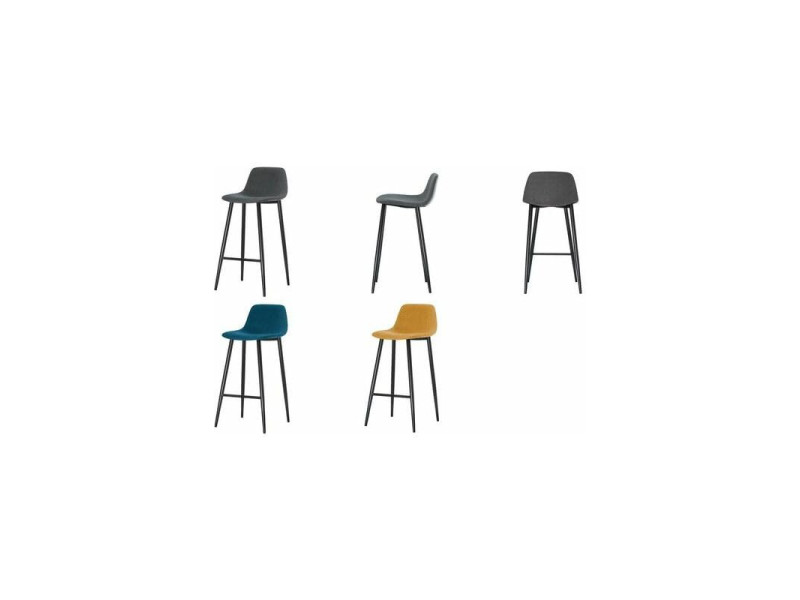 PAPERFLOW Tabouret de bar MUST, set de 2, gris