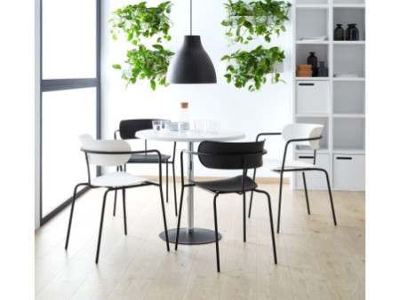 PAPERFLOW Chaise visiteur BISTRO, set de 4, noir