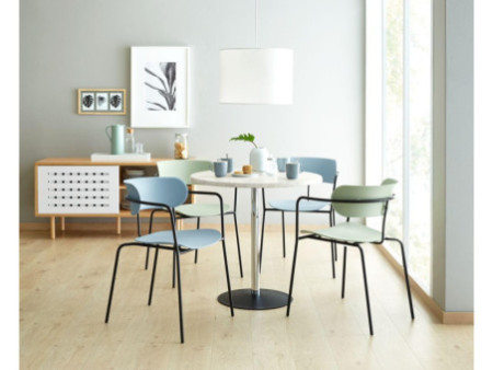 PAPERFLOW Chaise visiteur BISTRO, set de 4, bleu