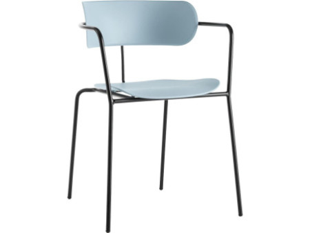 PAPERFLOW Chaise visiteur BISTRO, set de 4, bleu