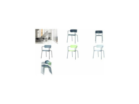 PAPERFLOW Chaise visiteur BISTRO, set de 4, vert