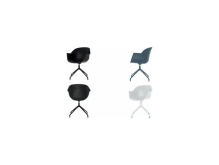 PAPERFLOW Chaise visiteur MOON, set de 2, blanc
