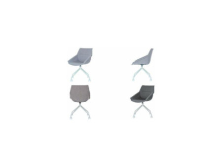 PAPERFLOW Chaise visiteur LUGE, set de 2, blanc / anthracite