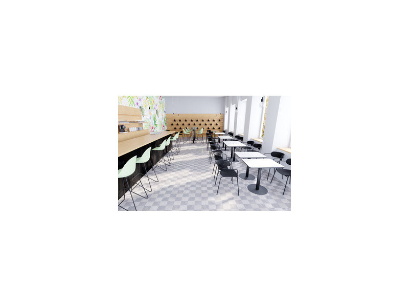 PAPERFLOW Table de bistrot Mezzo, (L)800 x (P)800 mm, blanc