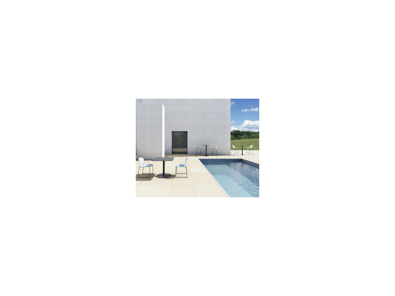 PAPERFLOW Table de jardin CROSS, (L)600 x (P)600 mm, gris
