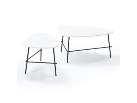 PAPERFLOW Table d'appoint LAZY, (L)605 x (P)500 mm, blanc