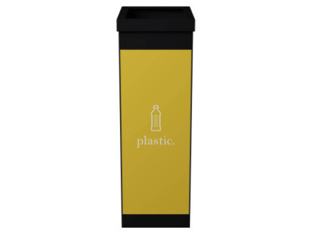 PAPERFLOW Collecteur pour tri sélectif, plastique, noir