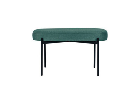PAPERFLOW Banc oval GAIA, taille M, habillage tissu, gris