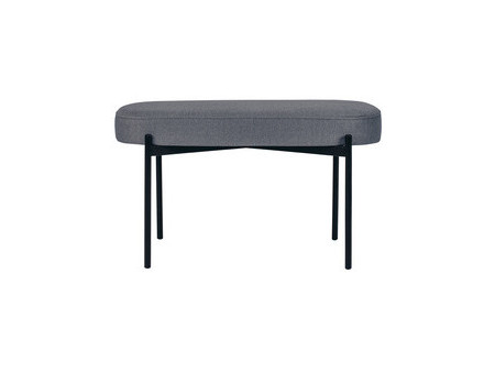 PAPERFLOW Banc oval GAIA, taille M, habillage tissu, gris