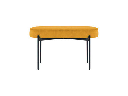 PAPERFLOW Banc oval GAIA, taille M, habillage tissu, gris