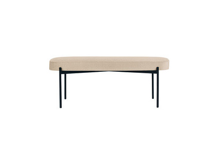 PAPERFLOW Banc oval GAIA, taille L, habillage tissu, ivoire