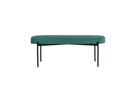 PAPERFLOW Banc oval GAIA, taille L, habillage tissu, gris