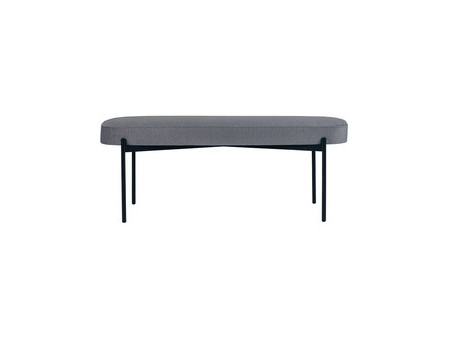 PAPERFLOW Banc oval GAIA, taille L, habillage tissu, gris
