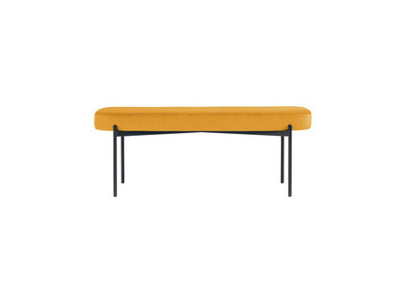 PAPERFLOW Banc oval GAIA, taille L, habillage tissu, gris