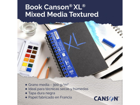 CANSON Carnet de dessin XL BOOK MIXED MEDIA Textured, A4