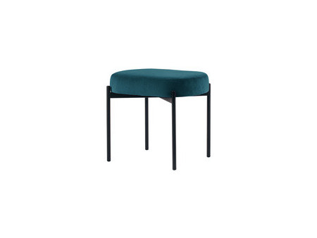 PAPERFLOW Banc oval GAIA, taille S, habillage velours, bleu